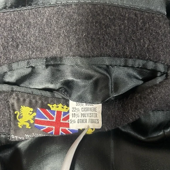 Vintage Overcoat Great Britain Wool Cashmere Mens Gray Size 402R